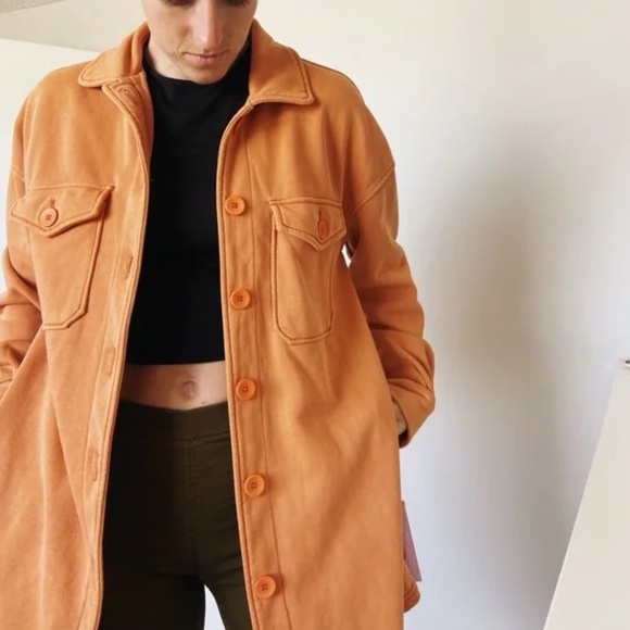 Avec Les Filles Urban Outfitters Orange Shacket - Picture 1 of 7